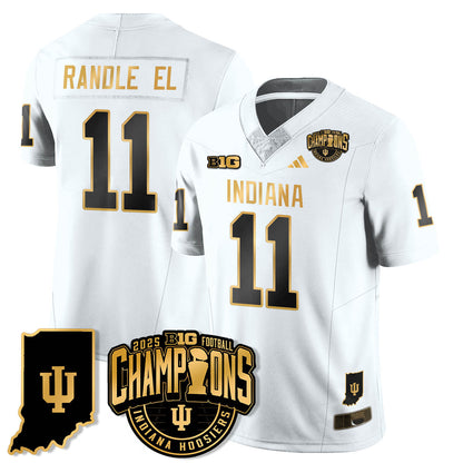 Indiana H Vapor Limited Football Gold Jersey - Big 10 Champions - All Stitched-DTD