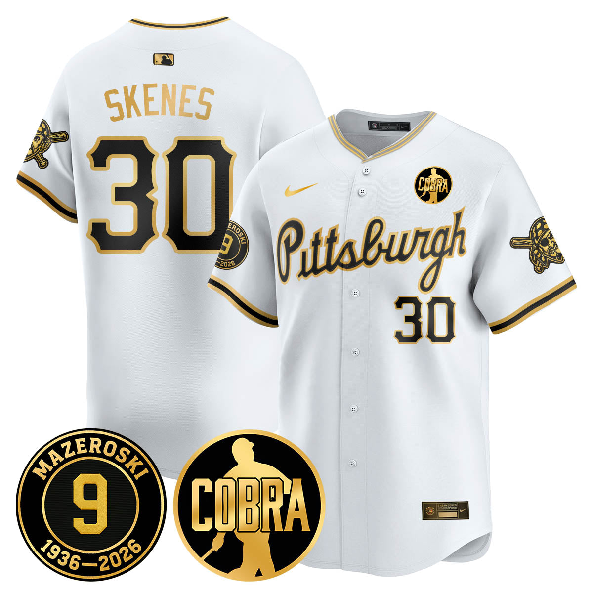 PIT Memories Vapor Limited Gold Jersey - Bill Mazeroski Patch - All Stitched-DTD