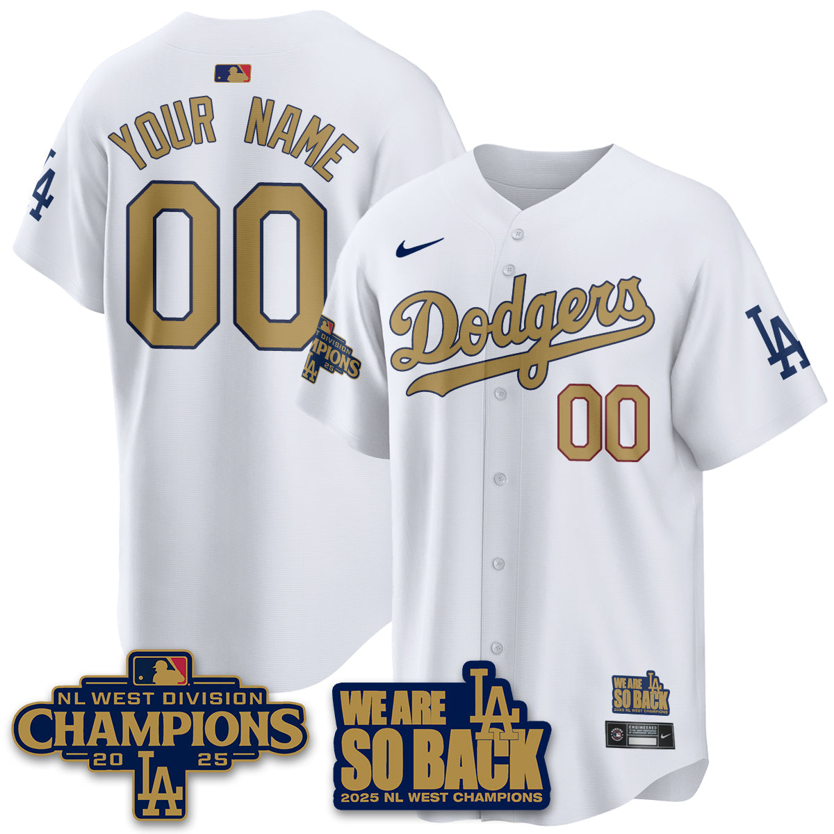 Custom LAD 2025 NL West Division Champions Jersey - All Stitched-DTD