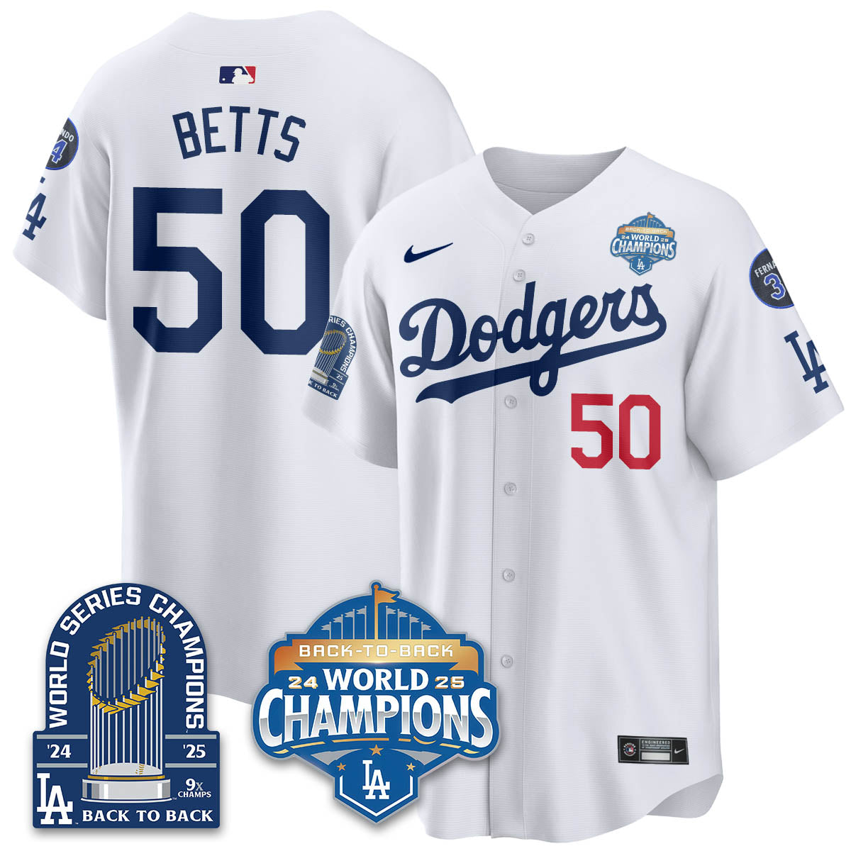LAD 2025 World Series Champions Jersey - 9x Champs - All Stitched-DTD