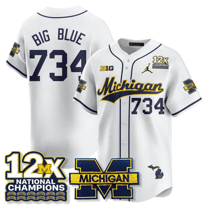 MICH 12x-Time National Champions Baseball Limited Jersey - All Stitched-DTD