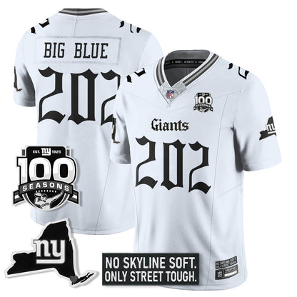 NYG 100th Seasons 'Gothic Gotham Edition' Vapor Limited Jersey - All Stitched-DTD