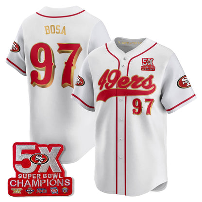 SF 5-Time Champions Patch Vapor Baseball Jersey - All Stitched-DTD