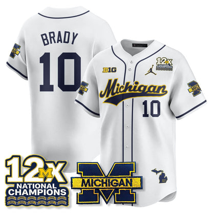 MICH 12x-Time National Champions Baseball Limited Jersey - All Stitched-DTD