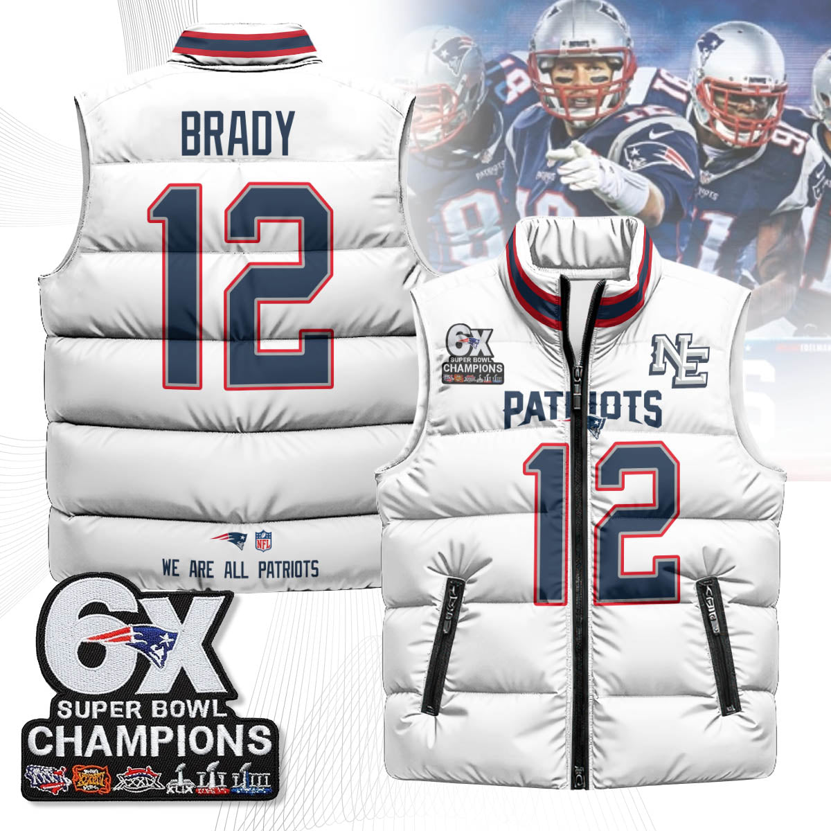 NE 6-Time Champions Unisex Puffer Vest-DTD
