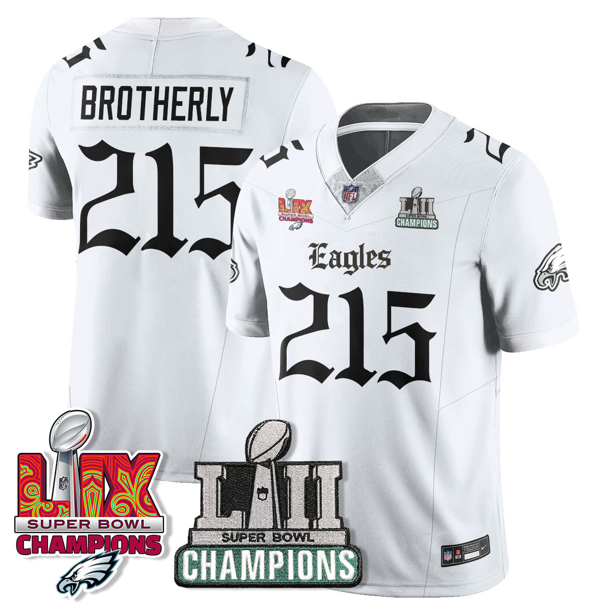 PHI 'Gothic Philly' LII-LIX Super Bowl Champions Vapor Limited Jersey - All Stitched-DTD