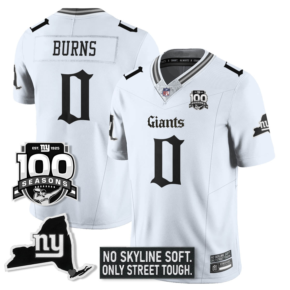 NYG 100th Seasons 'Gothic Gotham Edition' Vapor Limited Jersey - All Stitched-DTD