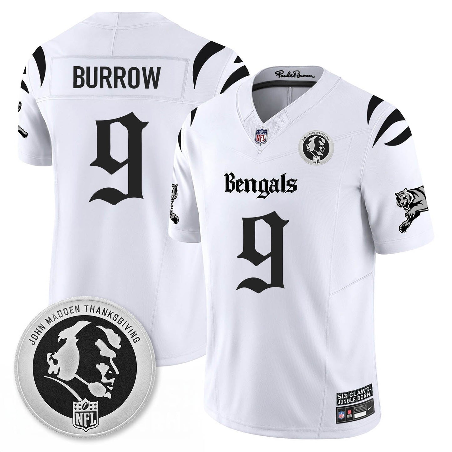 CIN Gothic Vapor Limited Jersey - John Madden Patch - All Stitched-DTD