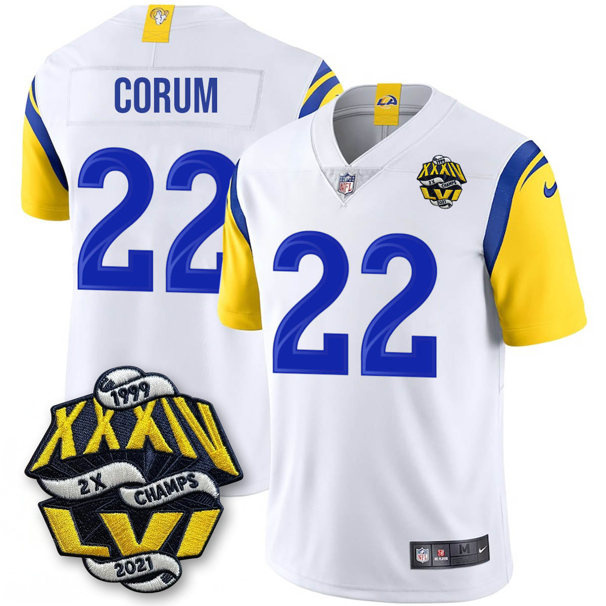 LAR 2-Time Champions Patch Vapor Limited Jersey - All Stitched-DTD