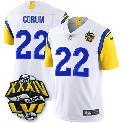 LAR 2-Time Champions Patch Vapor Limited Jersey - All Stitched-DTD