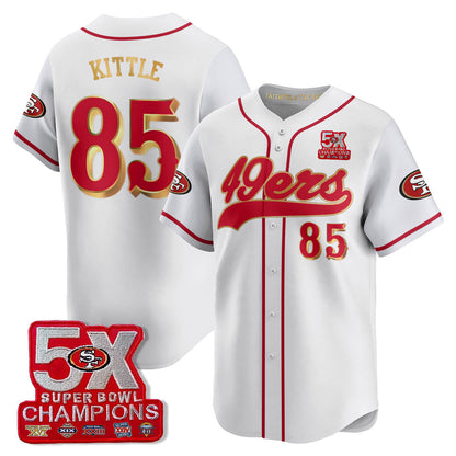 SF 5-Time Champions Patch Vapor Baseball Jersey - All Stitched-DTD