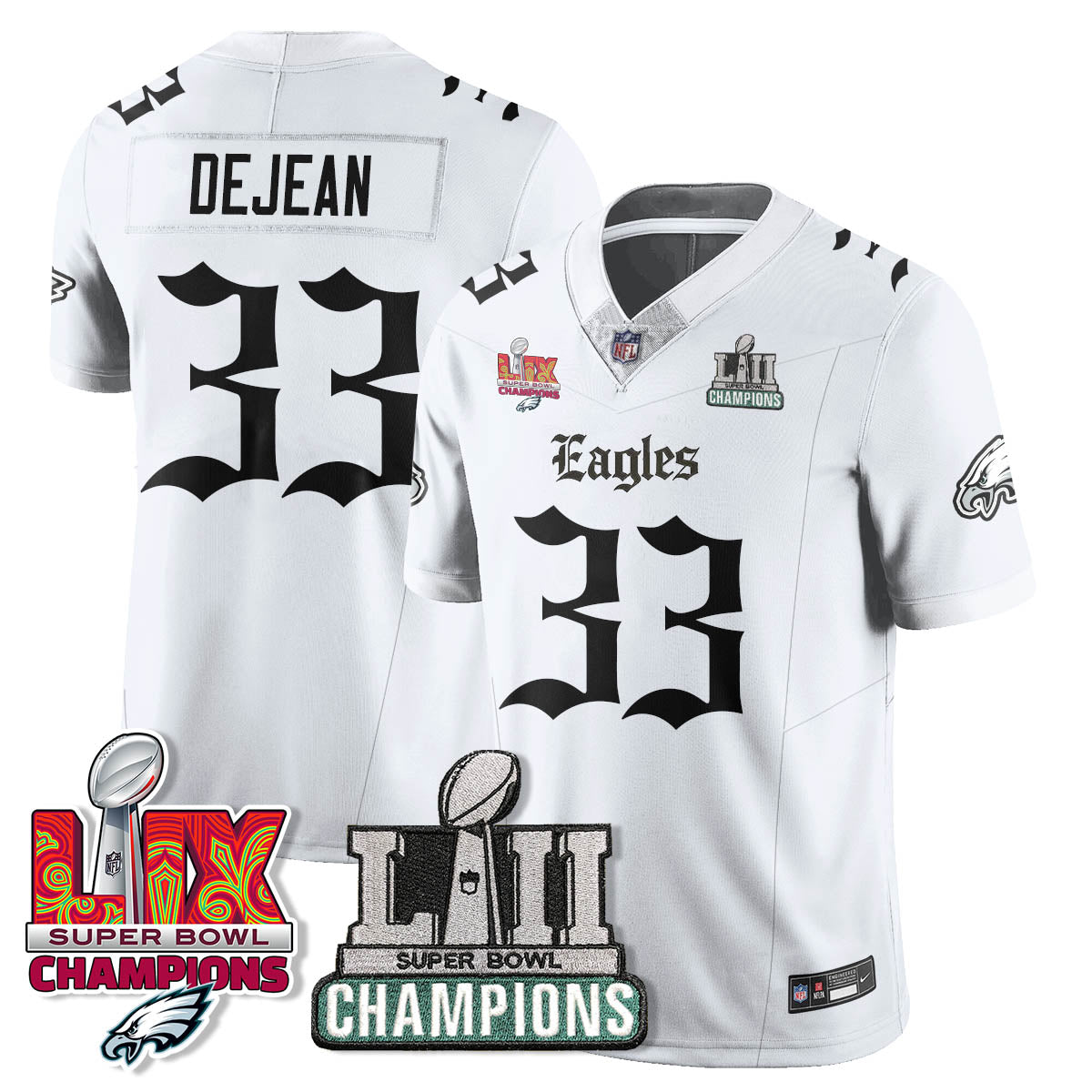 PHI 'Gothic Philly' LII-LIX Super Bowl Champions Vapor Limited Jersey - All Stitched-DTD