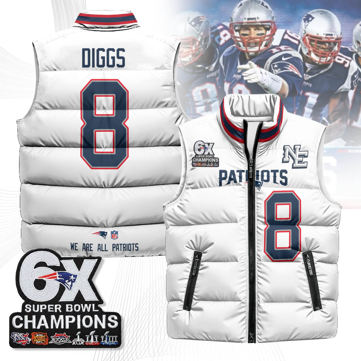 NE 6-Time Champions Unisex Puffer Vest-DTD