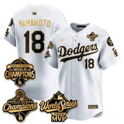 Yoshinobu Yamamoto LAD 2025 World Series MVP Jersey - All Stitched-DTD