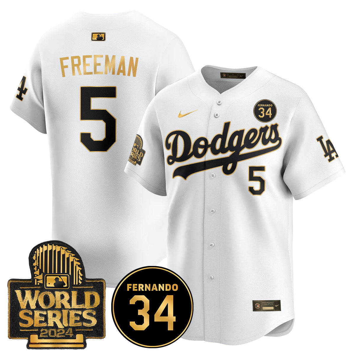 Dodgers Fernando Valenzuela Memorial Jersey - All Stitched-DTD