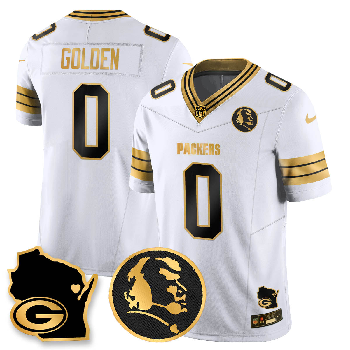 GB 4-Time Champions Vapor Limited Jersey - John Madden Patch - All Stitched-DTD