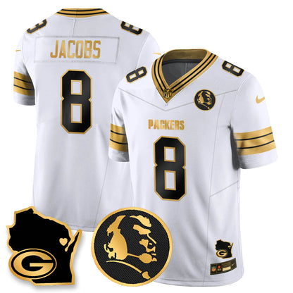 GB 4-Time Champions Vapor Limited Jersey - John Madden Patch - All Stitched-DTD