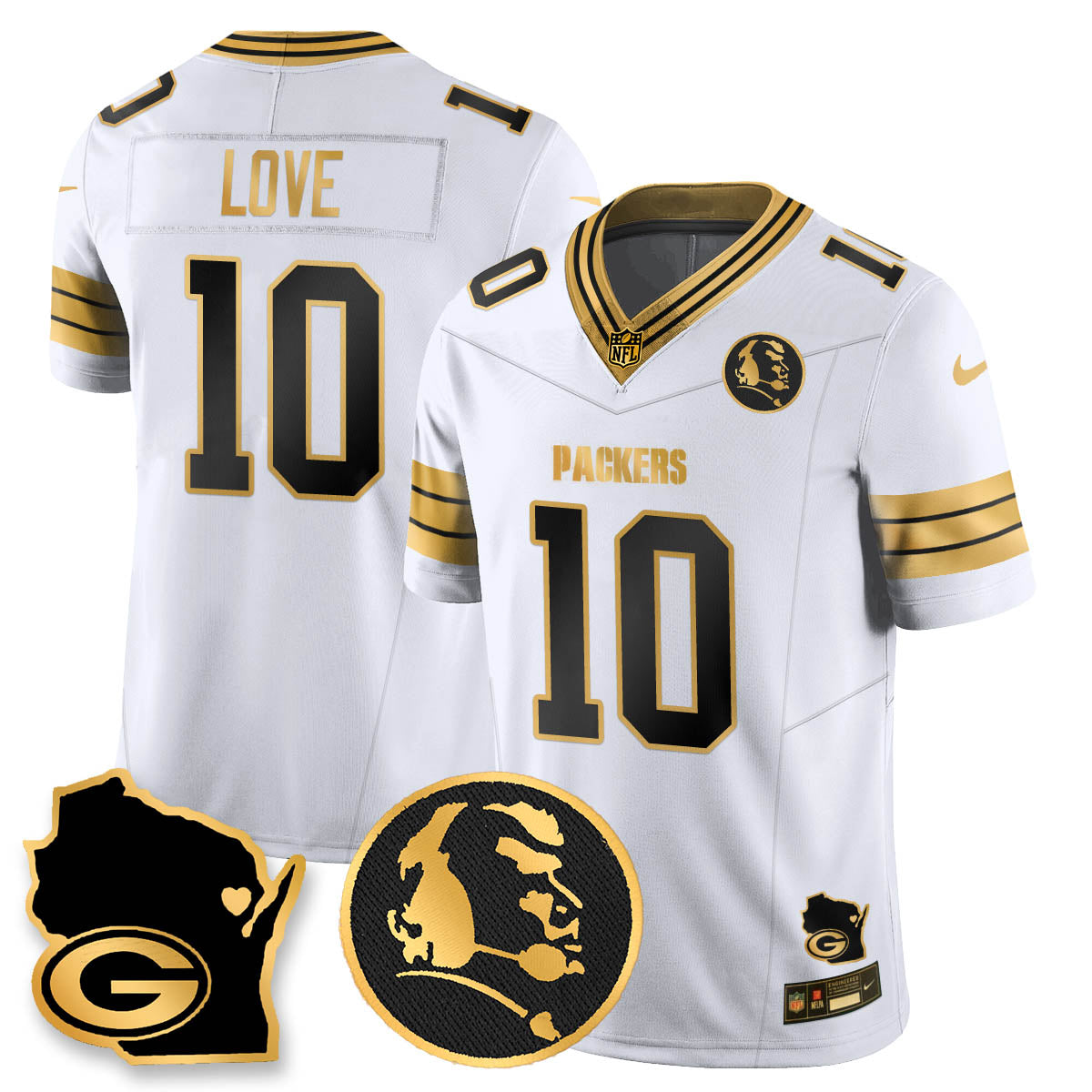 GB 4-Time Champions Vapor Limited Jersey - John Madden Patch - All Stitched-DTD