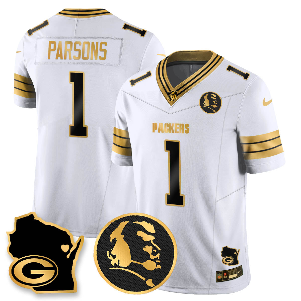 GB 4-Time Champions Vapor Limited Jersey - John Madden Patch - All Stitched-DTD