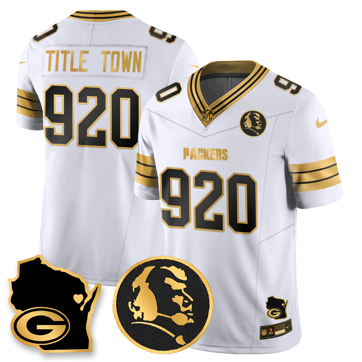 GB 4-Time Champions Vapor Limited Jersey - John Madden Patch - All Stitched-DTD