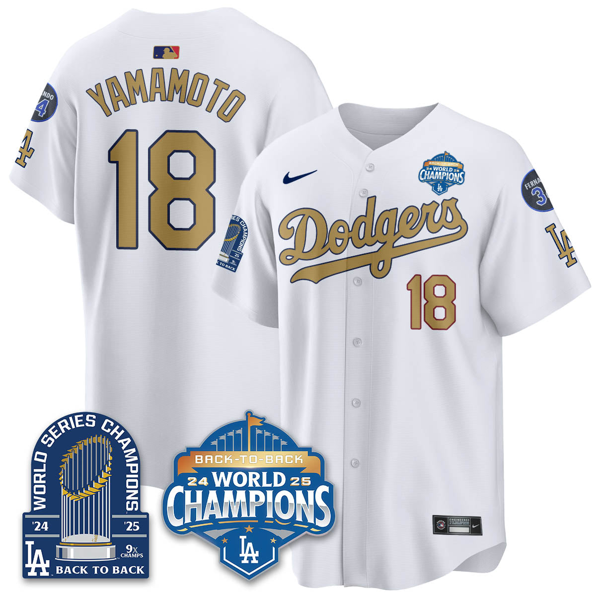 LAD 2025 World Series Champions Jersey - 9x Champs - All Stitched-DTD