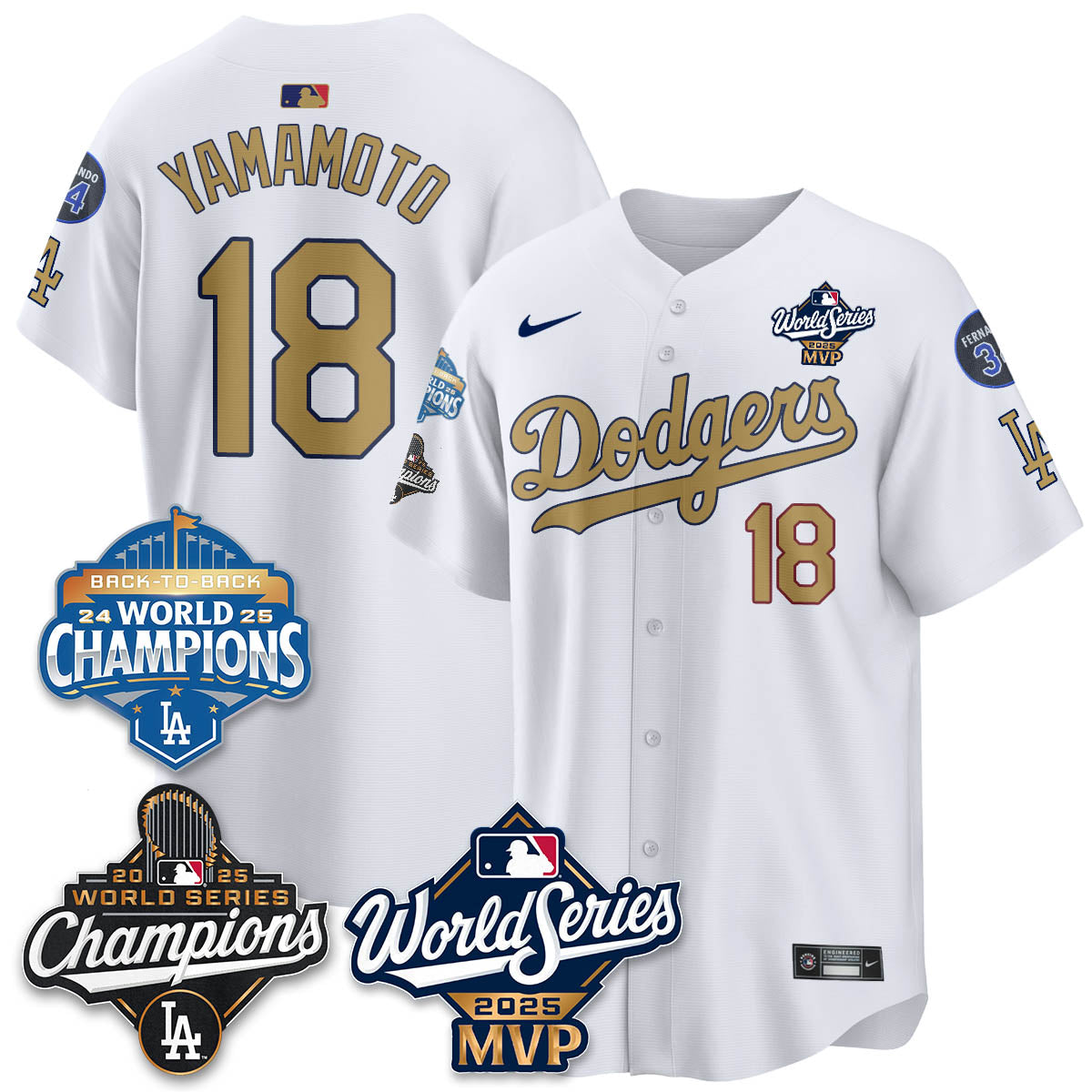 Yoshinobu Yamamoto LAD 2025 World Series MVP Jersey - All Stitched-DTD