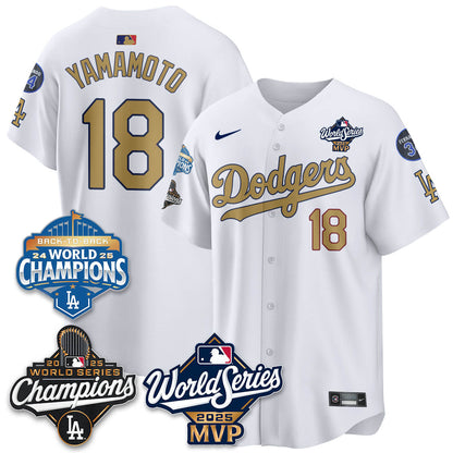Yoshinobu Yamamoto LAD 2025 World Series MVP Jersey - All Stitched-DTD
