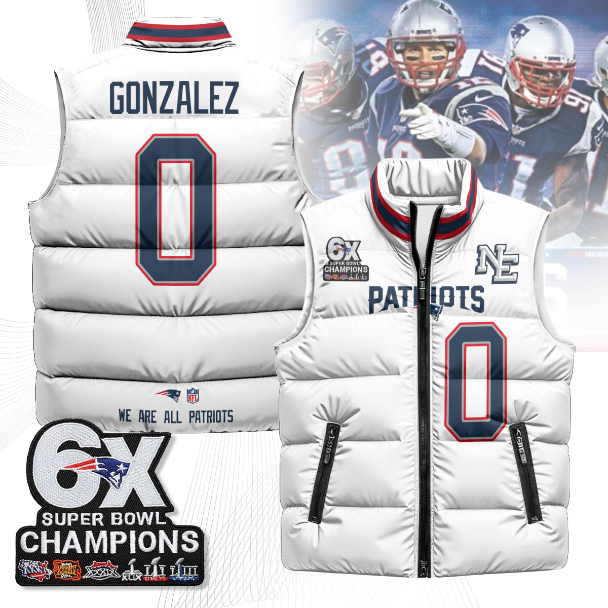 NE 6-Time Champions Unisex Puffer Vest-DTD
