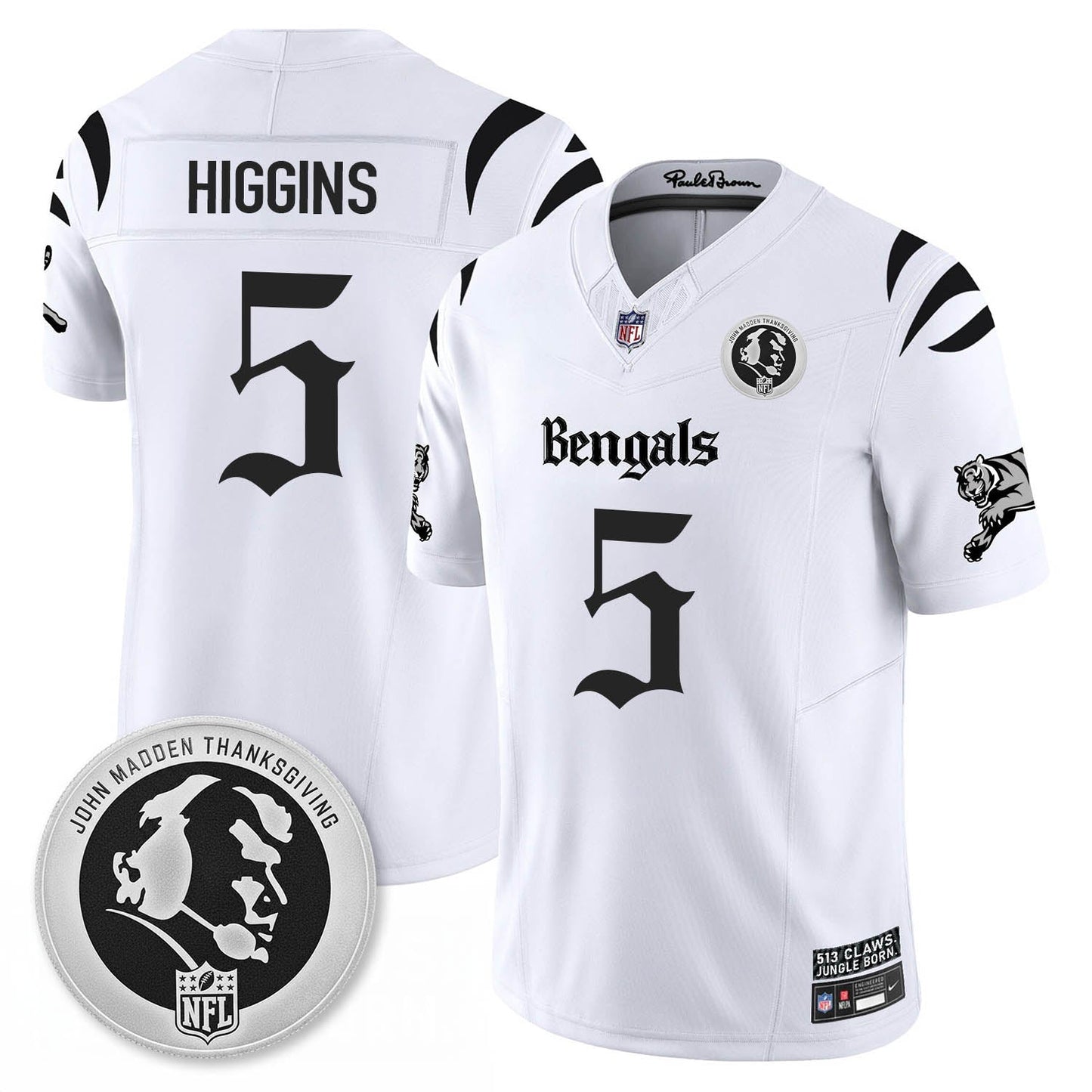 CIN Gothic Vapor Limited Jersey - John Madden Patch - All Stitched-DTD