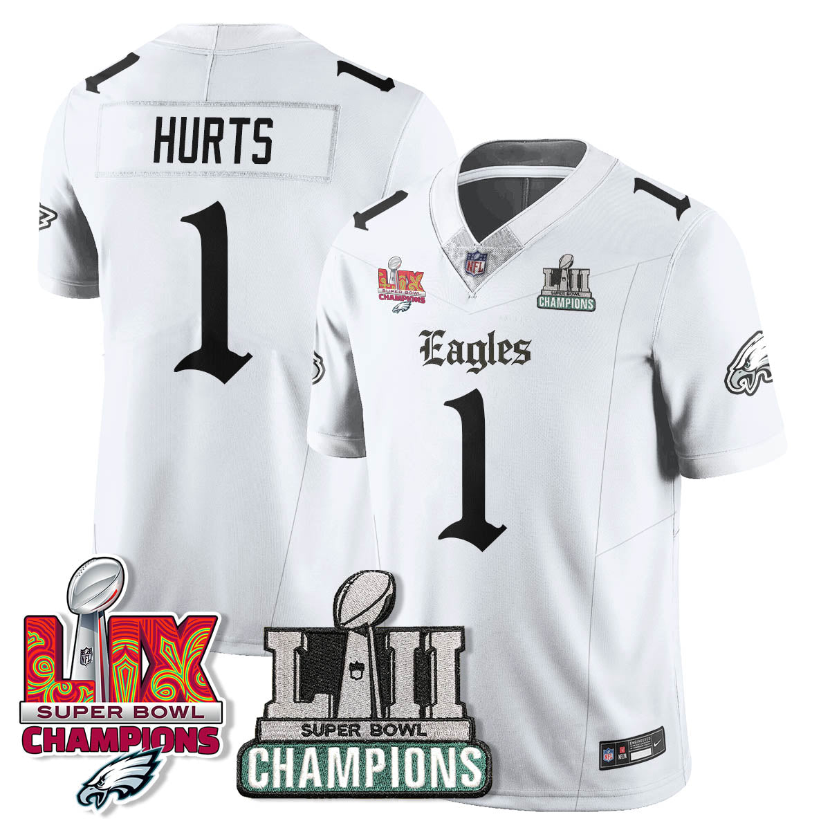 PHI 'Gothic Philly' LII-LIX Super Bowl Champions Vapor Limited Jersey - All Stitched-DTD