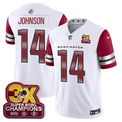 WAS 3-Time Champions Patch Vapor Limited Jersey - All Stitched-DTD