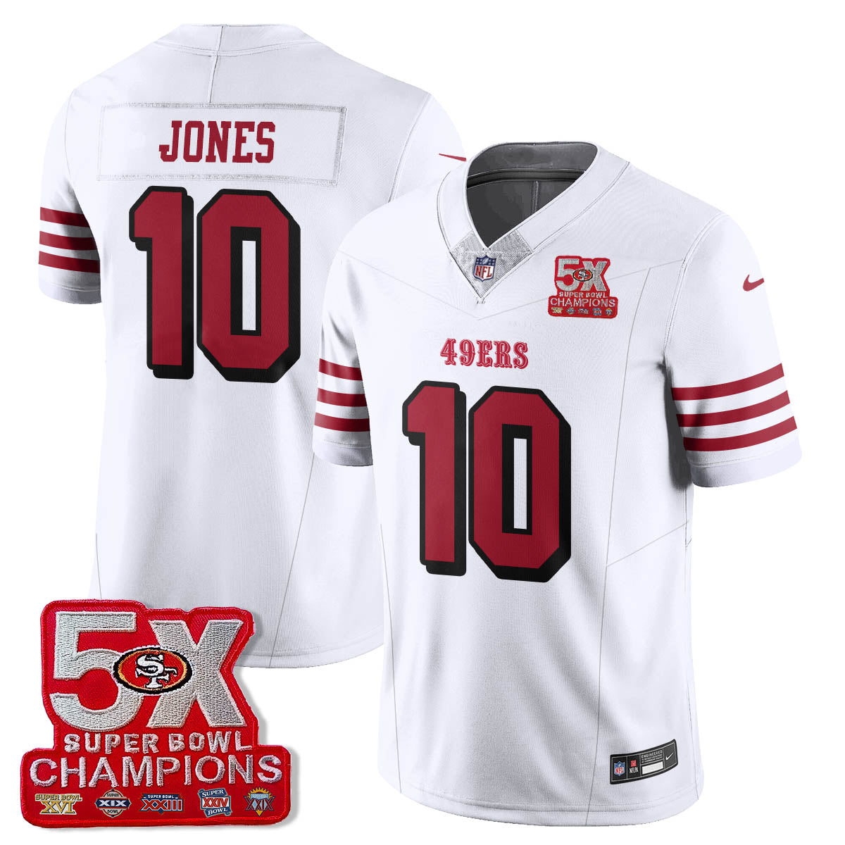 SF 5-Time Champions Patch Vapor Limited Jersey - All Stitched-DTD