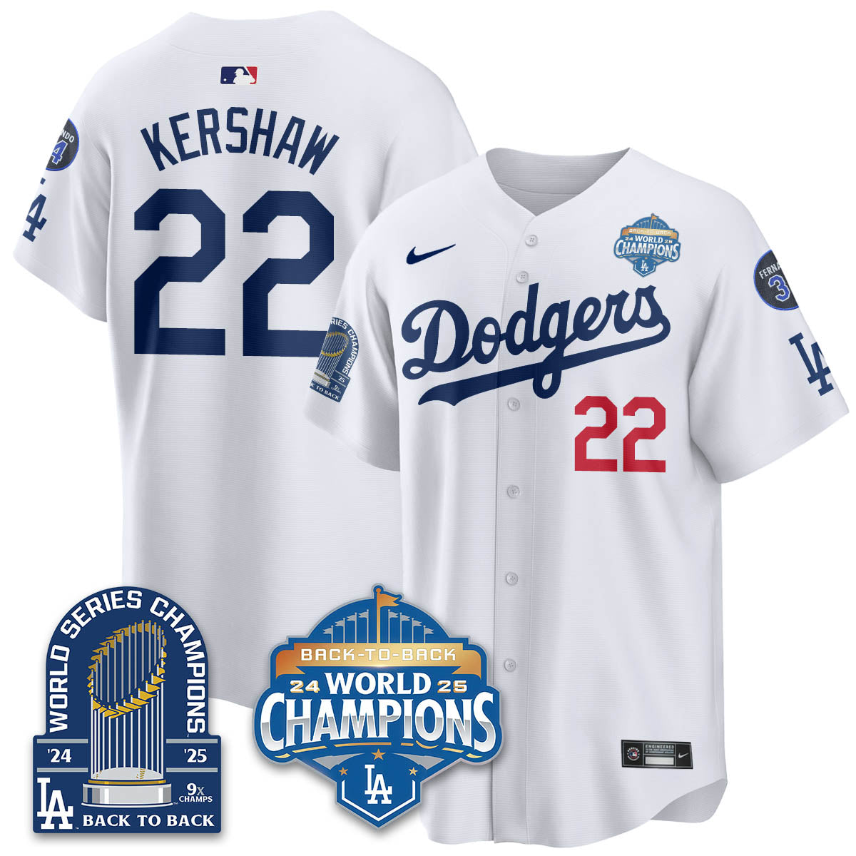 LAD 2025 World Series Champions Jersey - 9x Champs - All Stitched-DTD