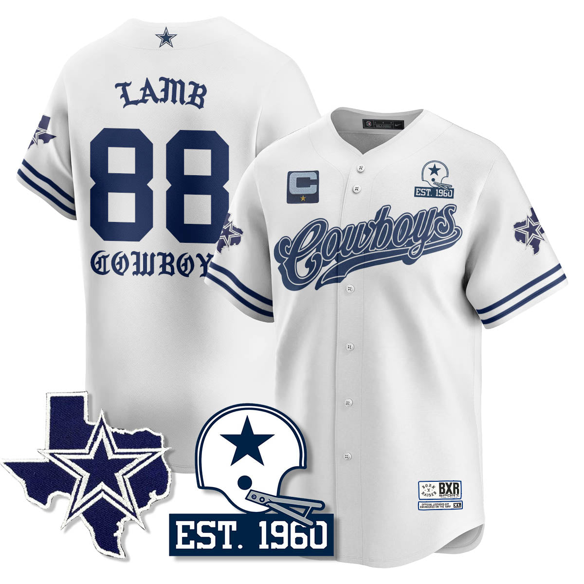 DAL Born x Raised Baseball Jersey - All Stitched-DTD