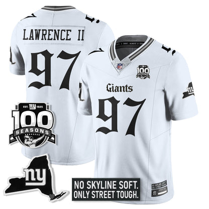 NYG 100th Seasons 'Gothic Gotham Edition' Vapor Limited Jersey - All Stitched-DTD