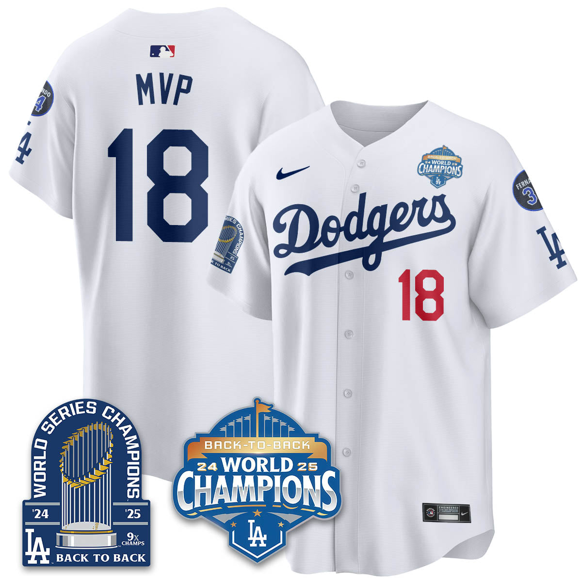 LAD 2025 World Series Champions Jersey - 9x Champs - All Stitched-DTD