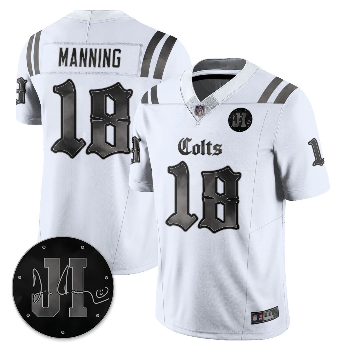 IND 'Dark Gothic' Vapor Limited Jersey - Jim Irsay Patch - All Stitched-DTD