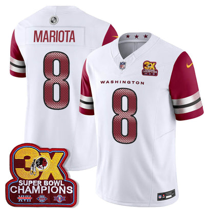 WAS 3-Time Champions Patch Vapor Limited Jersey - All Stitched-DTD
