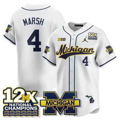 MICH 12x-Time National Champions Baseball Limited Jersey - All Stitched-DTD