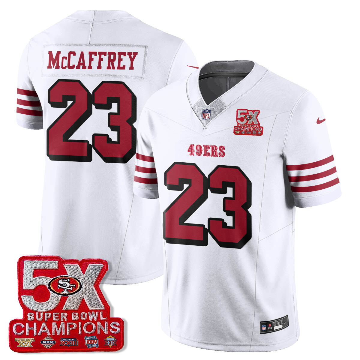 SF 5-Time Champions Patch Vapor Limited Jersey - All Stitched-DTD