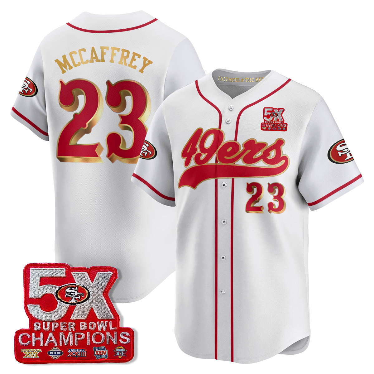 SF 5-Time Champions Patch Vapor Baseball Jersey - All Stitched-DTD