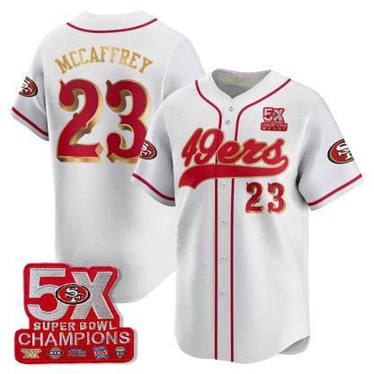 SF 5-Time Champions Patch Vapor Baseball Jersey - All Stitched-DTD