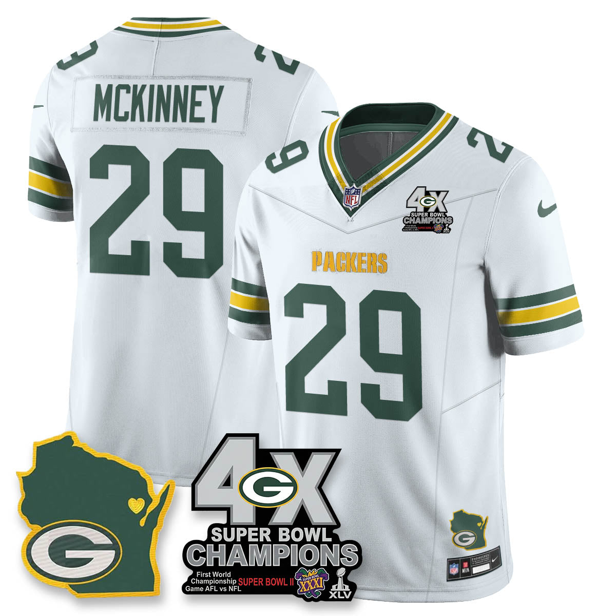 GB 4-Time Champions Patch Vapor Limited Jersey - All Stitched-DTD