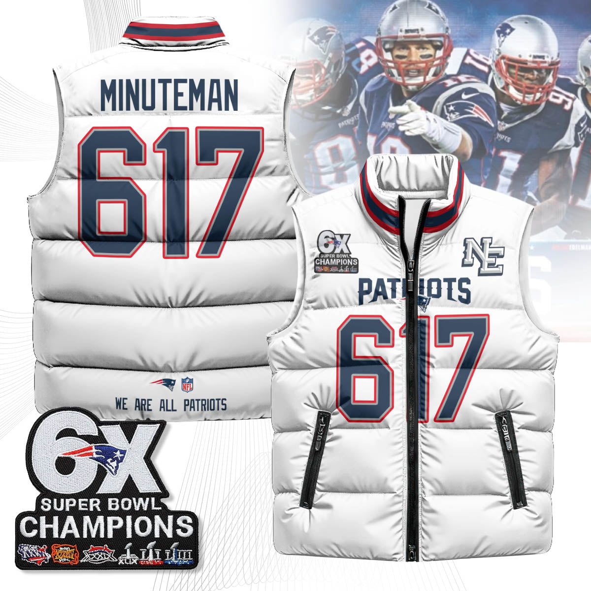 NE 6-Time Champions Unisex Puffer Vest-DTD
