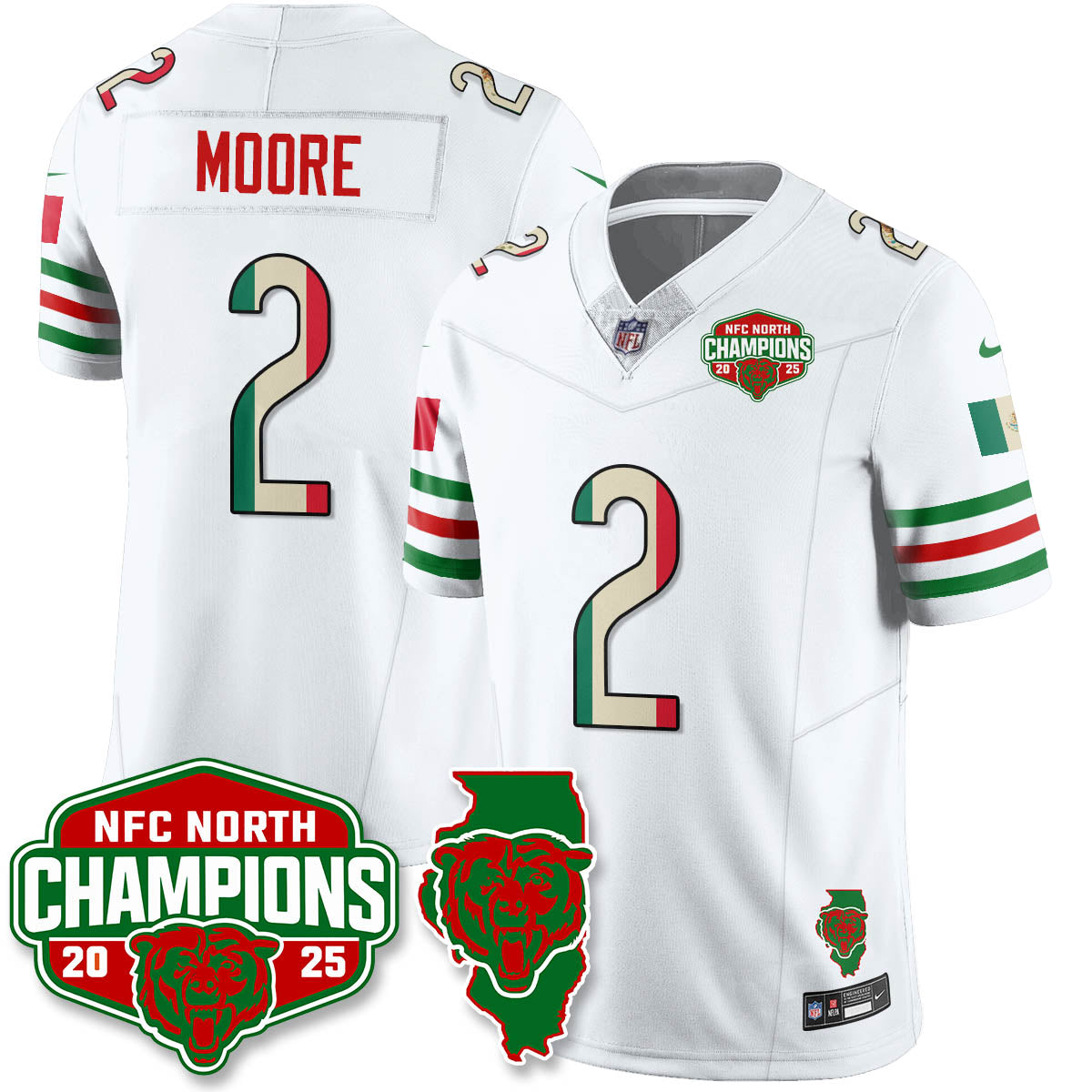 CHI Mexico NFC North Division Champions Vapor Limited Jersey - All Stitched-DTD