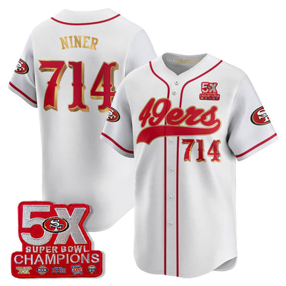 SF 5-Time Champions Patch Vapor Baseball Jersey - All Stitched-DTD