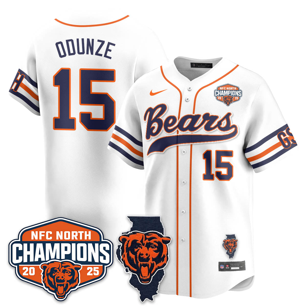 CHI  NFC North Division Champions Vapor Limited Baseball Jersey - All Stitched-DTD