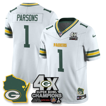 GB 4-Time Champions Patch Vapor Limited Jersey - All Stitched-DTD