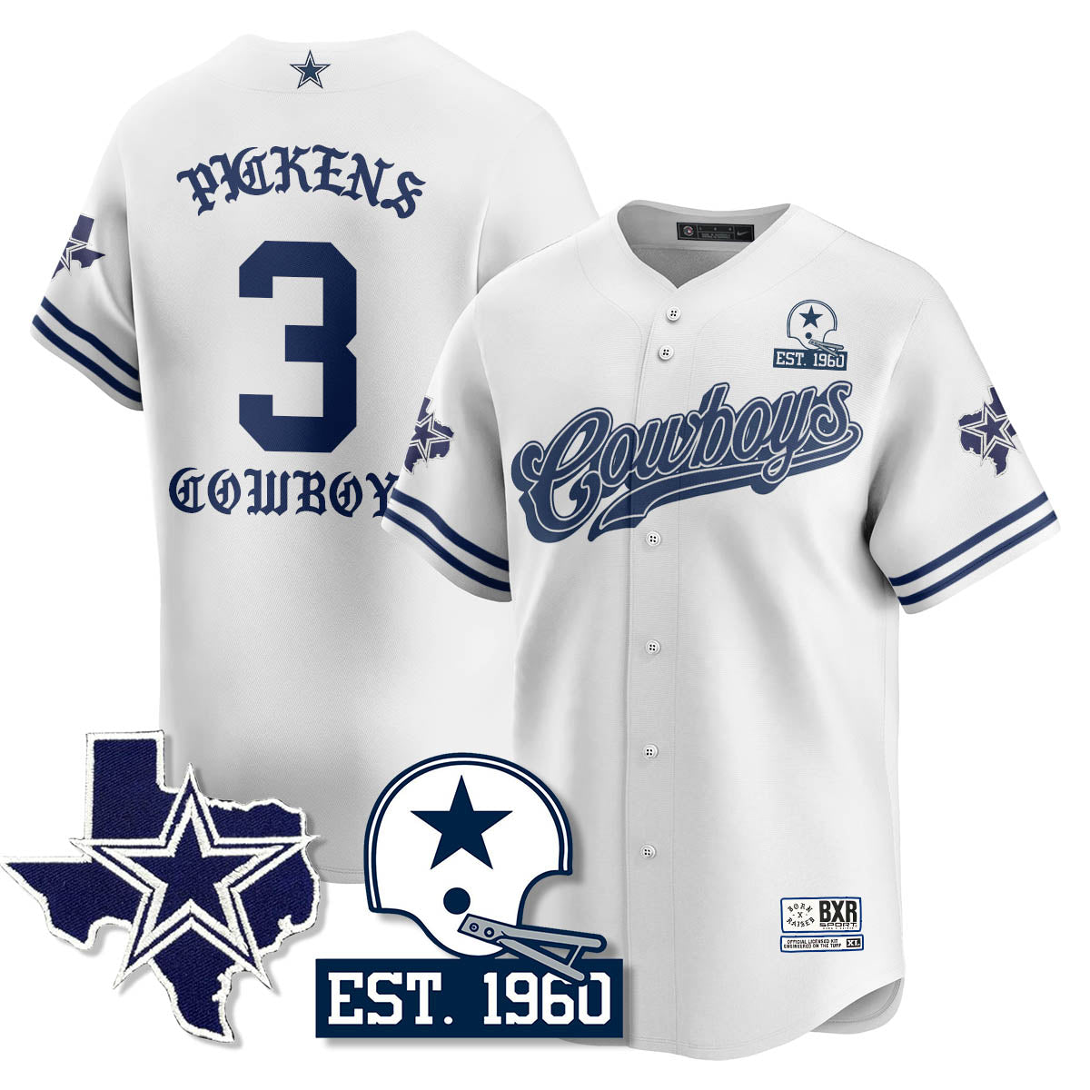DAL Born x Raised Baseball Jersey - All Stitched-DTD