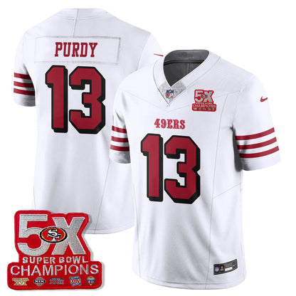 SF 5-Time Champions Patch Vapor Limited Jersey - All Stitched-DTD